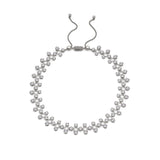 Halle CZ statement adjustable collar necklace (silver)