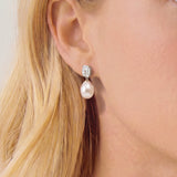 Hampstead pearl and zirconia drop earrings (silver)