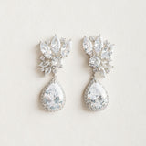Harlow clustered crystal bridal statement earrings - Liberty in Love