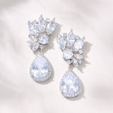 Harlow clustered crystal bridal statement earrings - Liberty in Love