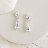 Harrogate crystal teardrop earrings (silver)