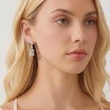 Hyde Park emerald cut zirconia drop earrings (gold)