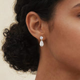 Imperial zirconia teardrop earrings (silver)