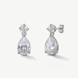 Imperial zirconia teardrop earrings (silver)