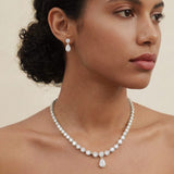 Imperial zirconia teardrop earrings (silver)
