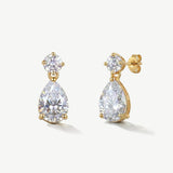 Imperial zirconia teardrop earrings (gold) - Liberty in Love