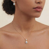 Imperial zirconia teardrop pendant necklace (gold) - Liberty in Love