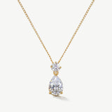 Imperial zirconia teardrop pendant necklace (gold) - Liberty in Love