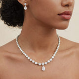 Imperial zirconia teardrop necklace (silver) - Liberty in Love