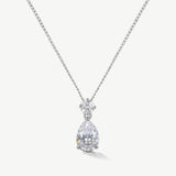 Imperial zirconia teardrop pendant necklace (silver)
