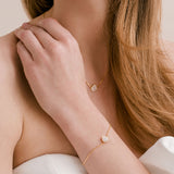 Infinite minimal pear zirconia necklace and bracelet set (gold) - Liberty in Love