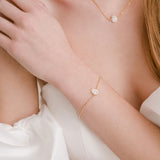 Infinite minimal pear zirconia necklace and bracelet set (gold) - Liberty in Love