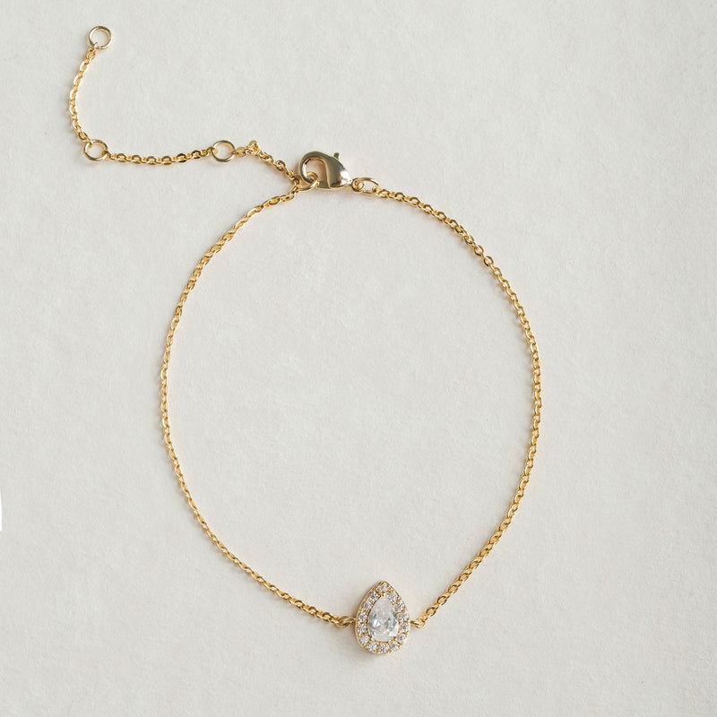 Infinite minimal pear zirconia chain bracelet (gold) - Liberty in Love