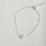 Infinite minimal pear zirconia chain bracelet (silver) - Liberty in Love
