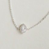 Infinite minimal pear zirconia chain bracelet (silver) - Liberty in Love