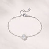 Infinite minimal pear zirconia chain bracelet (silver)