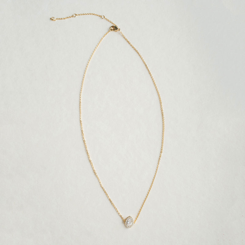 Infinite minimal pear zirconia chain necklace (gold) - Liberty in Love