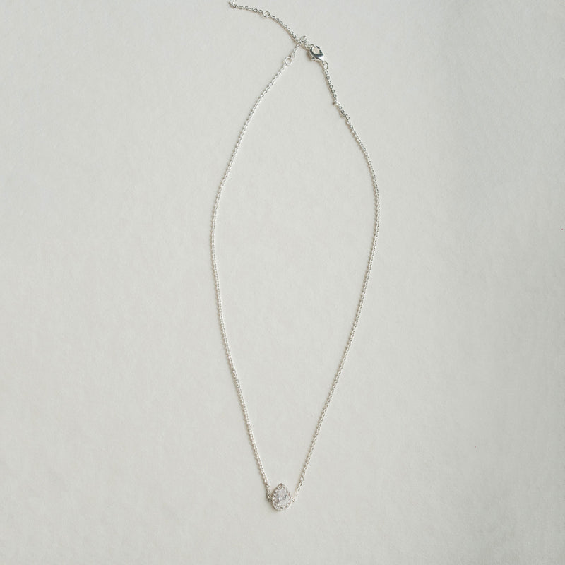 Infinite minimal pear zirconia chain necklace (silver) - Liberty in Love