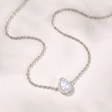 Infinite minimal pear zirconia chain necklace (silver)