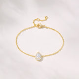 Infinite minimal pear zirconia chain bracelet (gold)