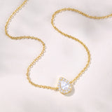 Infinite minimal pear zirconia chain necklace (gold)