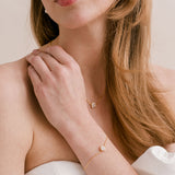 Infinite minimal pear zirconia necklace and bracelet set (gold) - Liberty in Love
