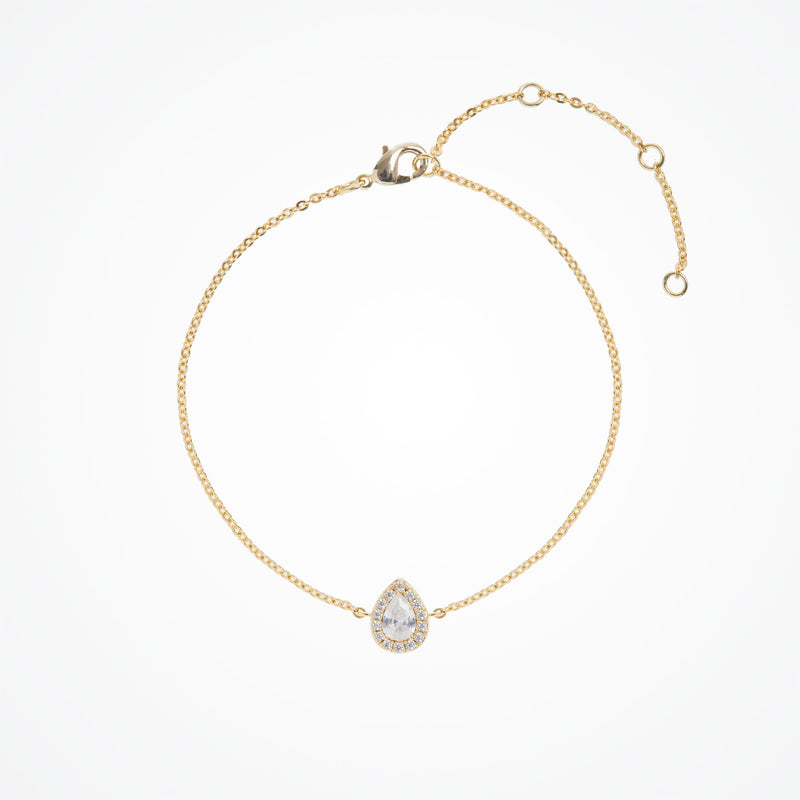 Infinite minimal pear zirconia chain bracelet (gold) - Liberty in Love