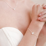 Infinite minimal pear zirconia chain bracelet (silver) - Liberty in Love