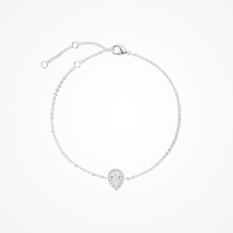 Infinite minimal pear zirconia chain bracelet (silver) - Liberty in Love