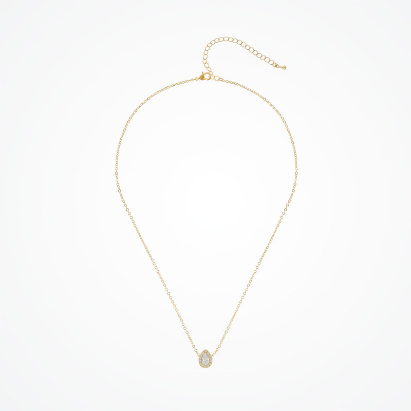 Infinite minimal pear zirconia necklace and bracelet set (gold) - Liberty in Love
