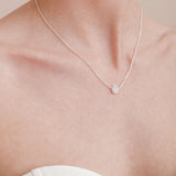 Infinite minimal pear zirconia chain necklace (silver) - Liberty in Love