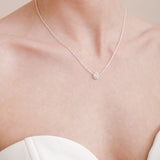 Infinite minimal pear zirconia chain necklace (silver) - Liberty in Love