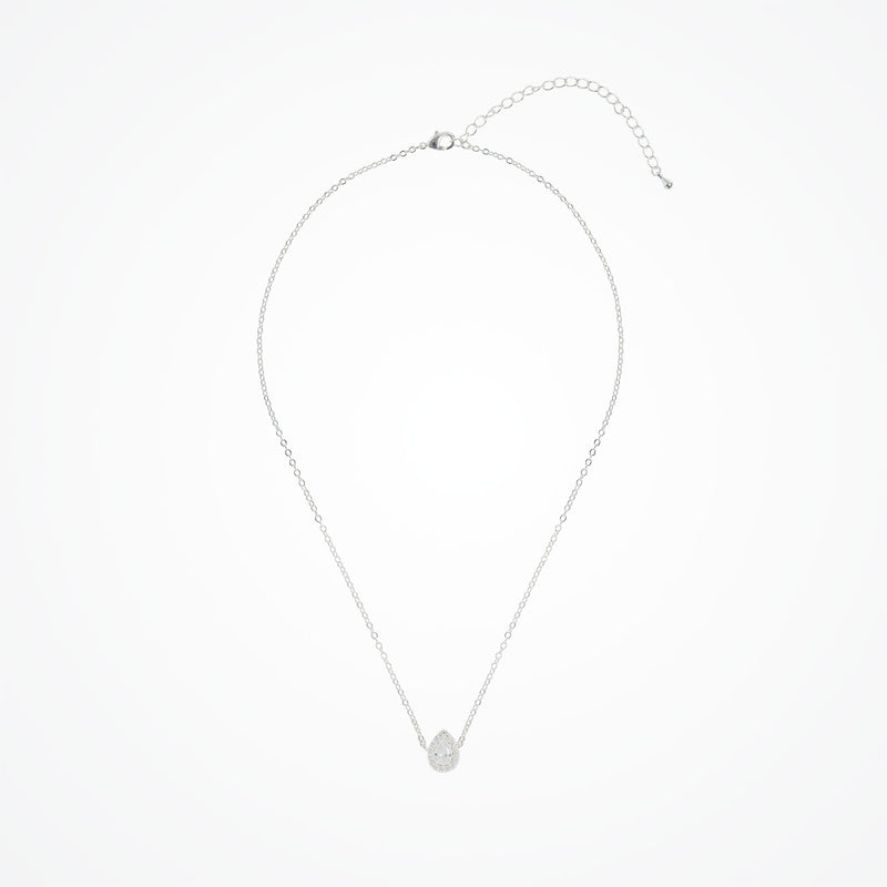 Infinite minimal pear zirconia chain necklace (silver) - Liberty in Love