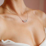 Ivie crystal leaf necklace (silver) - Liberty in Love