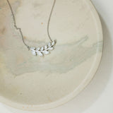 Ivie crystal leaf necklace (silver) - Liberty in Love