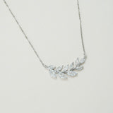 Ivie crystal leaf necklace (silver) - Liberty in Love