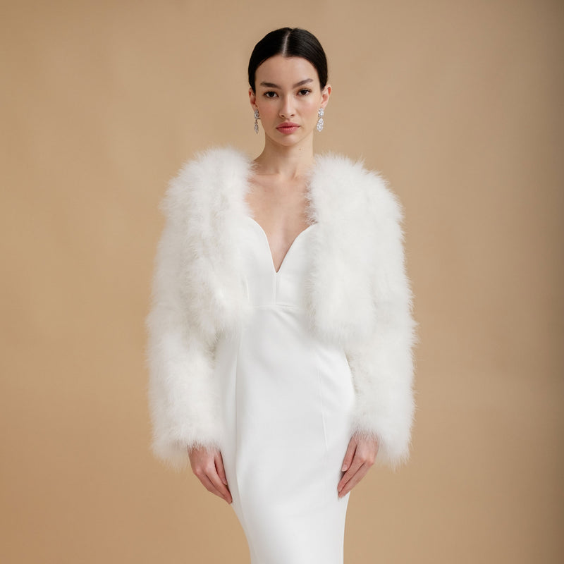 Winter Wedding Dress Faux Fur Wedding Jacket Uk Dark Ivory Faux