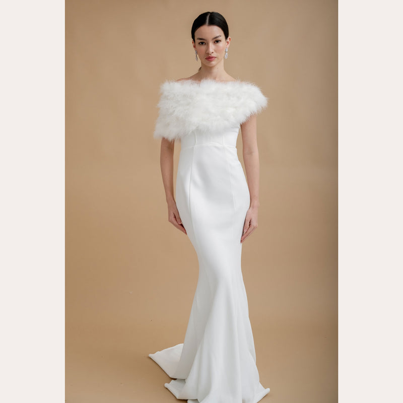 Ivory feather bridal stole - Liberty in Love