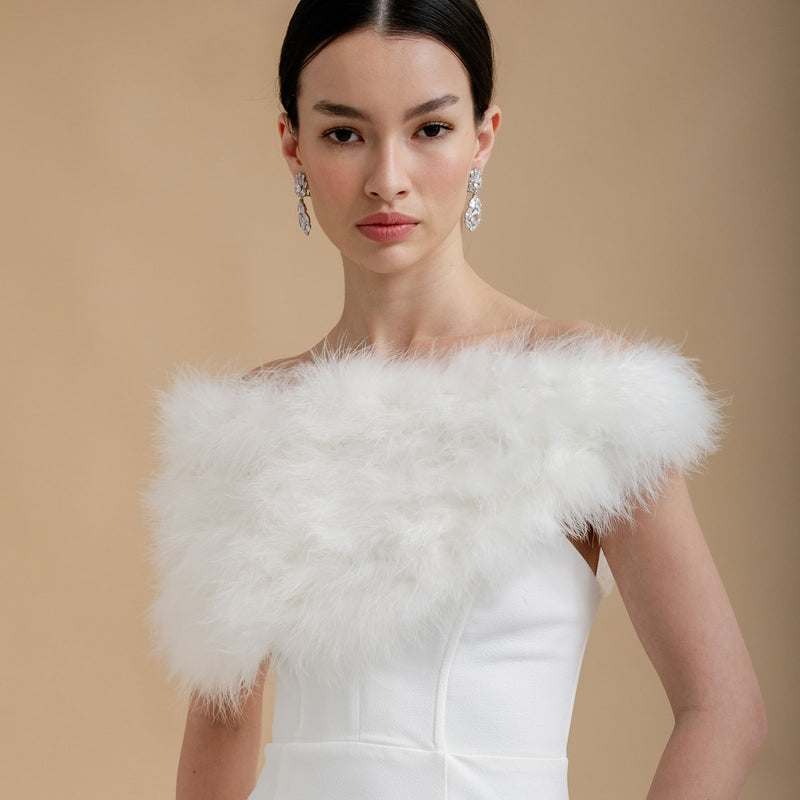 Ivory feather bridal stole - Liberty in Love