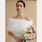 Ivory feather bridal stole - Liberty in Love