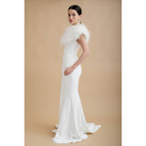 Ivory ostrich feather cape - Liberty in Love