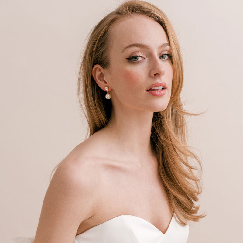 Jette double pearl earrings (gold) - Liberty in Love