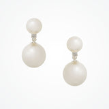 Jette double pearl earrings (silver) - Liberty in Love