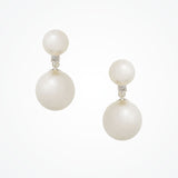 Jette double pearl earrings and Alta pearl bracelet set (silver) - Liberty in Love