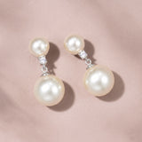Jette double pearl earrings (silver) - Liberty in Love