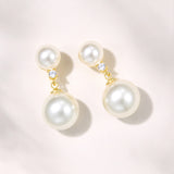 Jette double pearl earrings (gold) - Liberty in Love
