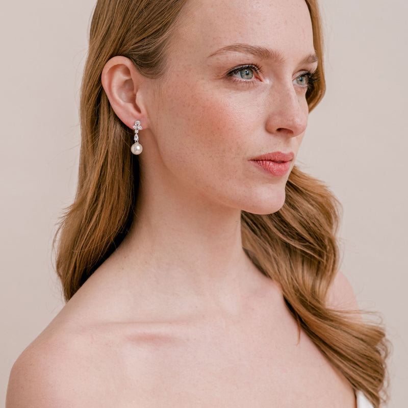 July crystal and pearl drop earrings - Liberty in Love