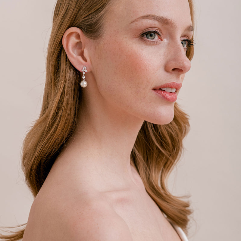 July crystal and pearl drop earrings - Liberty in Love