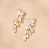 Kenzie crystal floral drop earrings (gold)