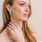 Kenzie crystal floral drop earrings (silver)